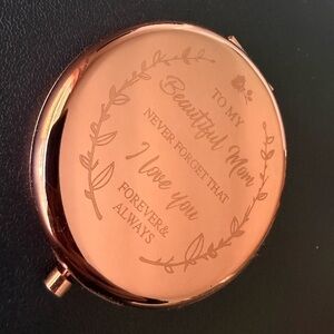 Gift for mom, Mother’s Day, Rose Gold Compact Mirror, new with box